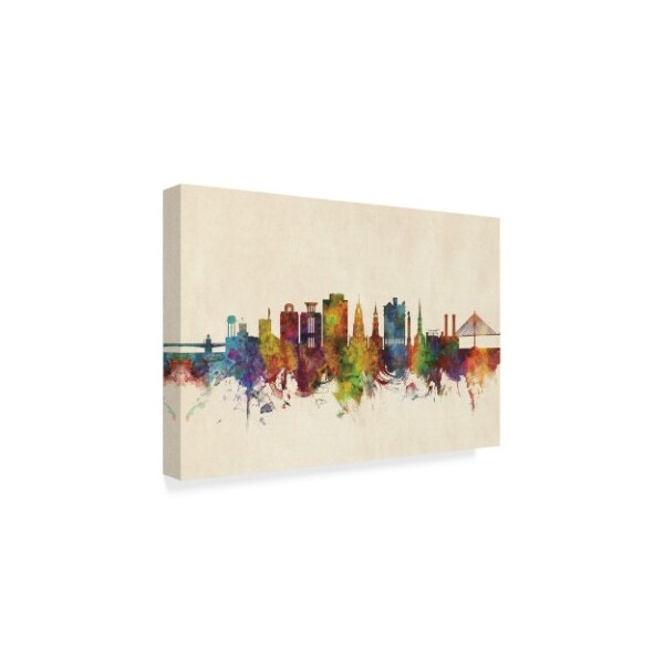 Michael Tompsett 'Charleston South Carolina Skyline' Canvas Art,22x32
